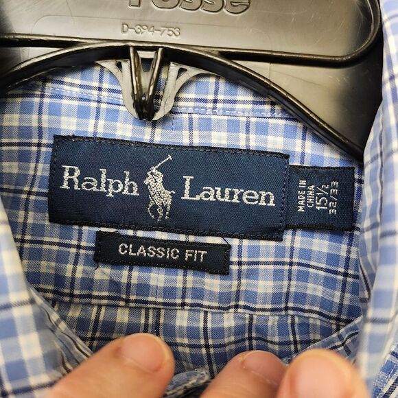 Polo Ralph Lauren Classic Fit Button Down Shirt Office Work Sz 15.5‎ - Picture 6 of 7